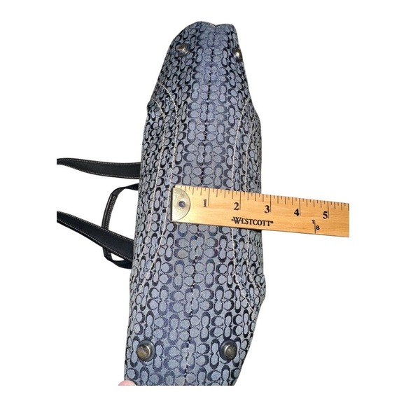 Coach Vintage Soho Blue Mini Signature C Flap Satchel Purse - Picture 8 of 11